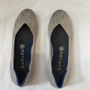 Rothy's the flat retired pearl metallic silver grey round toe size 8W / 38.5 EU